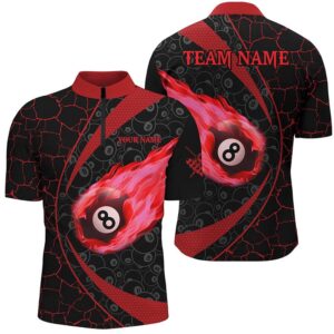 Black Red Billiard Fire Flame Jersey Shirts&hellip;