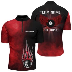 Black Red Flame 8 Ball Pool Jersey&hellip;