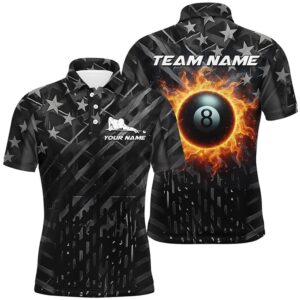 Black Retro Us Flag 8 Ball Fire&hellip;