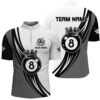 Black White 8 Ball Billiard 3D Jersey Shirts, 8 Ball Pool Team Jerseys, Personalized Billiard Team Jersey Shirt