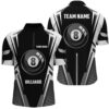 Black White 8 Ball Pool Crown Billiard Shirts, Best Billiard 8 Ball Team Jerseys, Personalized Billiard Team Jersey Shirt