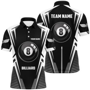 Black White 8 Ball Pool Polo Shirts,&hellip;