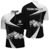 Black White Custom 8 Ball Pool Shirts For Billiard Player, Personalized Billiard Team Jersey Shirt