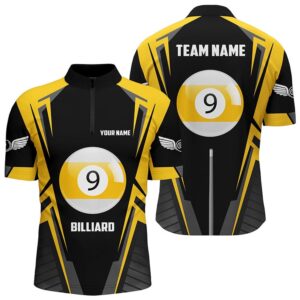 Black Yellow 9 Ball Pool Jersey Shirts,&hellip;