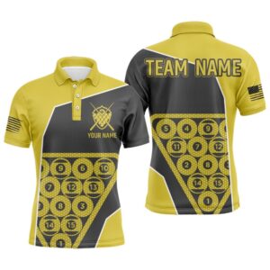 Black Yellow Billiard Polo Polo Shirts, Custom&hellip;