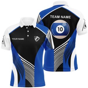 Blue 10 Ball Billiard 3D Polo Shirts,&hellip;