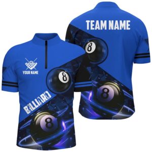 Blue 8 Ball Pool Billiard Jersey Custom&hellip;