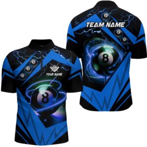 Blue 8 Ball Pool Billiard Jersey Custom&hellip;