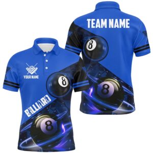 Blue 8 Ball Pool Billiard Polo Custom&hellip;