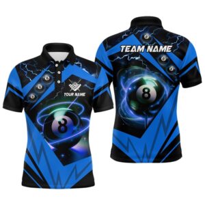 Blue 8 Ball Pool Billiard Polo Custom&hellip;