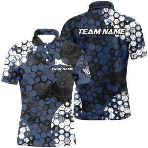 Blue And White Hive Billiard Shirts Custom&hellip;