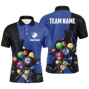 Blue Billiard Balls 3D Polo Shirts, Custom&hellip;