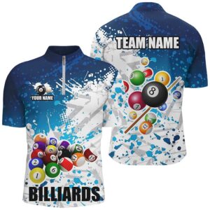 Blue Billiard Balls Paint Splash Billiard Shirts,&hellip;