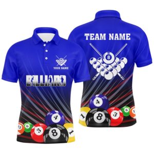 Blue Billiard Balls Polo Shirts, Custom Billiard&hellip;