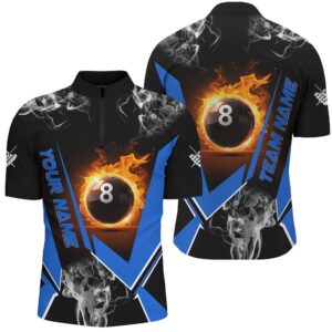 Blue Billiard Jersey Flame 8 Ball Pool&hellip;