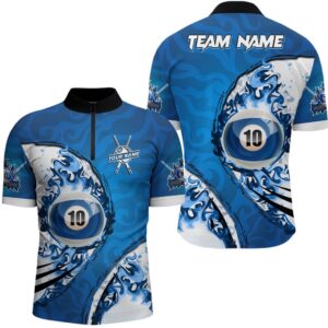 Blue Flaming 10 Ball Billiards Jersey Shirts,&hellip;