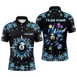Blue Frozen 8 Ball Pool Billiard Shirts&hellip;
