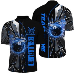 Blue Glass Crack 8 Ball Billiard Jersey&hellip;