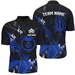 Blue Grunge 10 Ball Billiard Jersey Shirt&hellip;