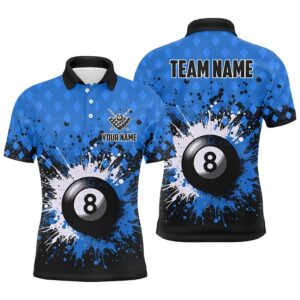 Blue Grunge 8 Ball Pool Billiards Polo&hellip;