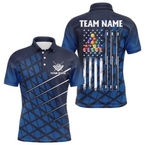 Blue Grunge American Flag Billiard Polo Shirts&hellip;