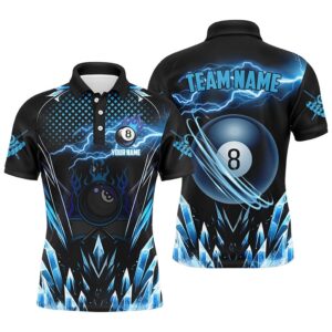 Blue Icy Lightning 8 Ball Pool Polo&hellip;