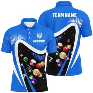 Blue Sport Billiard Balls 3D Polo Shirts,&hellip;