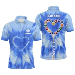 Blue Tie Dye With Heart Billiard Polo&hellip;