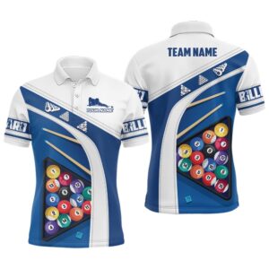 Blue White Billiard Balls 3D Polo Shirts,&hellip;