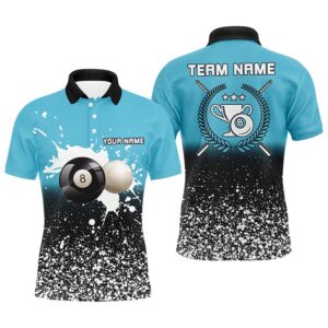 Blue White Paint Splash 8 Ball Billiard&hellip;