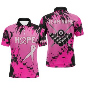 Breast Cancer Awareness Pink Camo Billiard Polo&hellip;