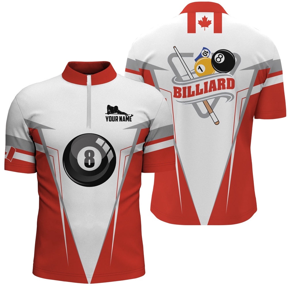 Canadian Flag Billiards Jersey Shirts, Custom 8 Ball Pool Player Jerseys, Personalized Billiard Team Jersey Shirt Canadian Flag Billiards Jersey Shirts, Custom 8 Ball Pool Player Jerseys, Personalized Billiard Team Jersey Shirt