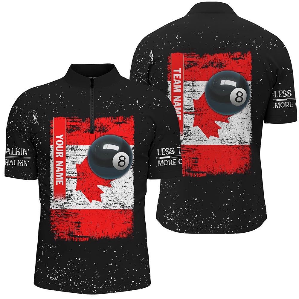 Canadian Flag Patriotic 8 Ball Pool Billiard Jerseys, Personalized Billiard Team Jersey Shirt