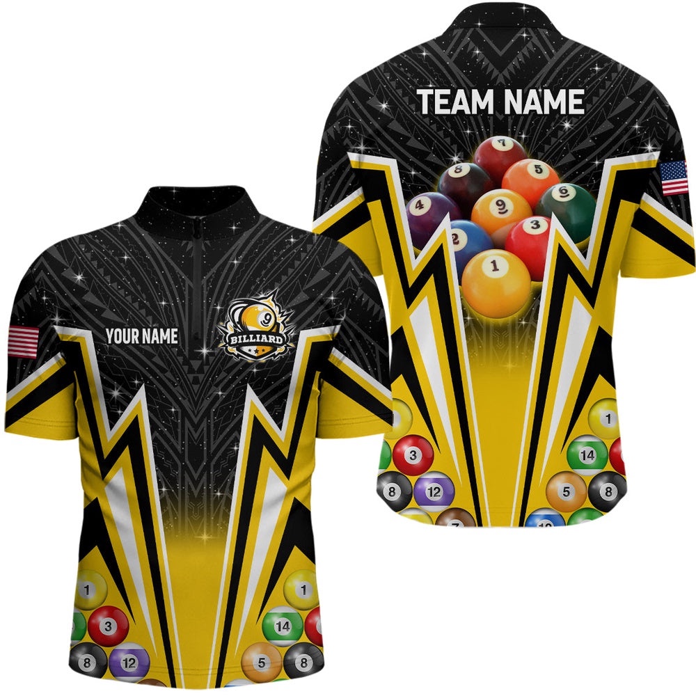 Custom 9 Ball Billiard Polo Polo Shirt 9 Ball Pool Team League Billiard Shirt, Personalized Billiard Polo Shirt