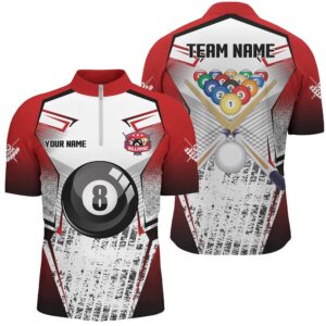 Custom Billiard Balls Cue Red Grunge Style&hellip;