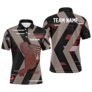 Custom Black Red Pooler Abstract Billiard Polo&hellip;