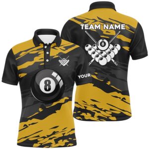 Custom Black Yellow Camouflage Billiard Polo Shirts&hellip;