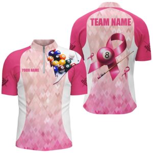 Custom Breast Cancer Pink Ribbon Billiard Shirts,&hellip;