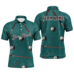 Custom Grunge Green Billiard Full Printing Polo&hellip;