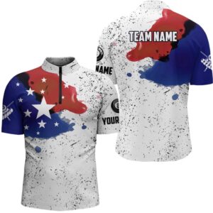 Custom Grunge Style American Flag Billiard Jersey&hellip;
