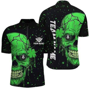 Custom Patrick Green Skull Luckiest Billiard Jersey&hellip;