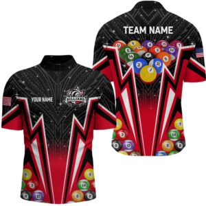 Custom Red 3D 8 Ball Billiard Jersey&hellip;