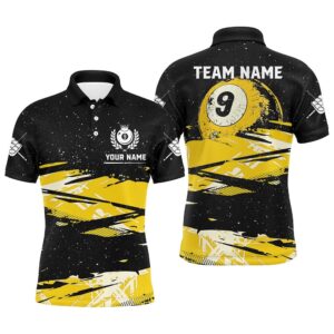 Custom Yellow Grunge Billiard 9 Ball Pool&hellip;