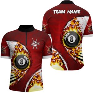 Customized 8 Ball Fire Pool Billiards Jersey&hellip;