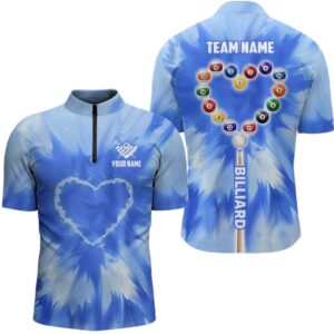 Customized Blue Tie Dye Heart Unique Billiard&hellip;