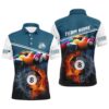 Fire And Water 8 Ball Pool Billiard Shirts Custom 3D Billiard Polo, Personalized Billiard Polo Shirt