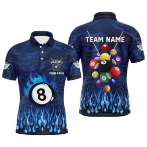 Fire Flame 3D Billiard Balls Polo Shirts&hellip;
