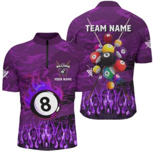 Fire Flame Purple 3D Billiard Balls Jersey&hellip;