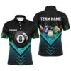 Fire Flame Lightning Custom 8 Ball Pool Billiards Polo, Personalized Billiard Polo Shirt