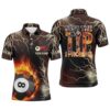 Fire Pool Balls Custom 3D Billiard Camouflage Polo, Personalized Billiard Polo Shirt